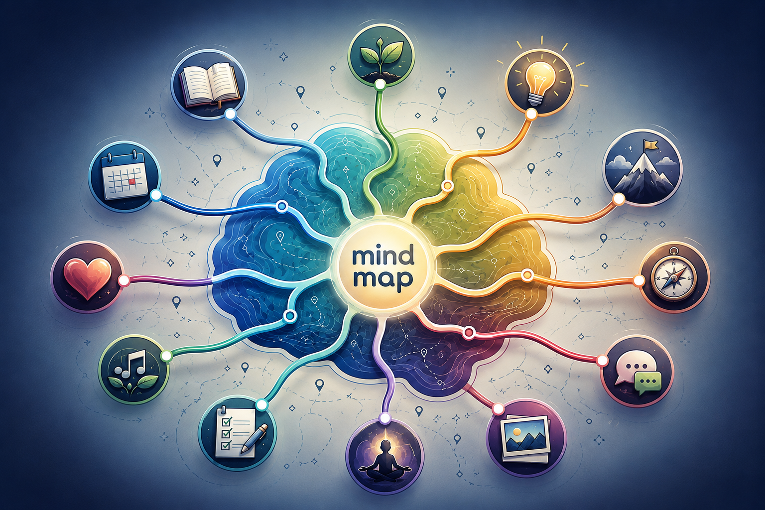 A Mind-Map mind map of note topics
